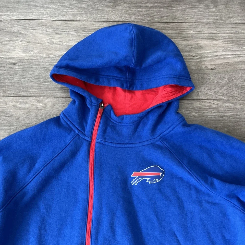 Nike NFL New York Giants Mens 2XL Full Zip Hoodie Sweatshirt Blue Red